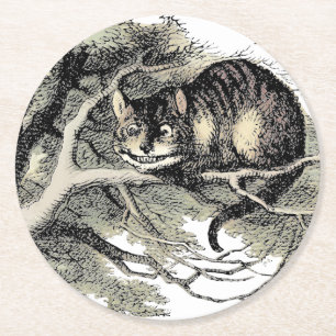 Cheshire Cat Alice Wonderland Ronde Kartonnen Onderzetter