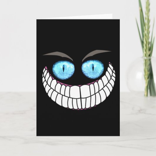 Cheshire Cat - Blue Eyes Note Card Kaart (Voorkant)