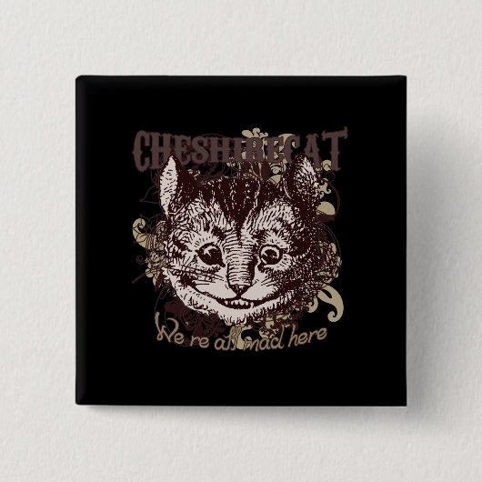 Cheshire Cat Carnivale Style Vierkante Button 5,1 Cm (Voorkant)