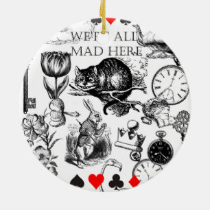 Cheshire Cat Classic Alice in Wonderland Art Keramisch Ornament