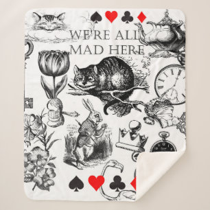 Cheshire Cat Classic Alice in Wonderland Art Sherpa Deken