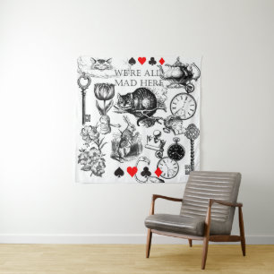 Cheshire Cat Classic Alice in Wonderland Art Wandkleed