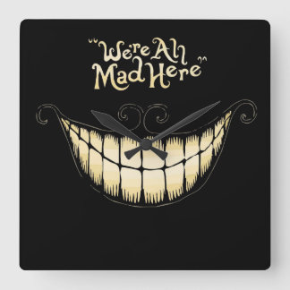 Cheshire Cat Clock Vierkante Klok