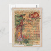 Cheshire cat en Alice Briefkaart (Voorkant / Achterkant)