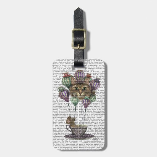 Cheshire Cat Hot Air ballon Bagagelabel (Voorkant verticaal)