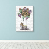 Cheshire Cat Hot Air ballon Canvas Afdruk (Insitu (Houten vloer))