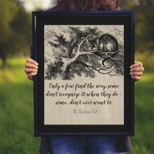  Cheshire Cat Illustration and Quote Poster