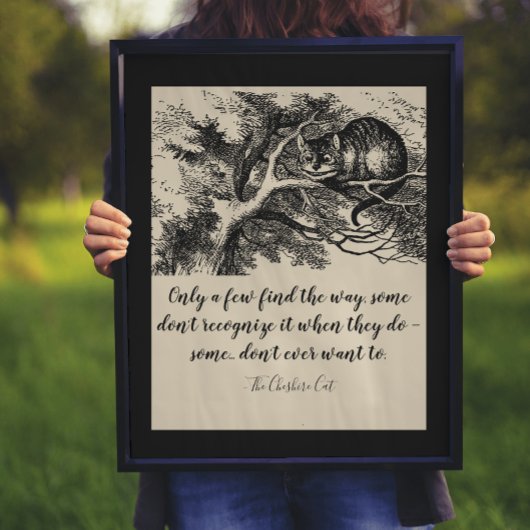  Cheshire Cat Illustration and Quote Poster