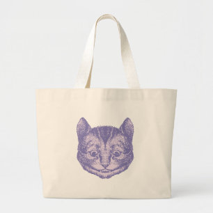 Cheshire Cat Inked Lavender Grote Tote Bag