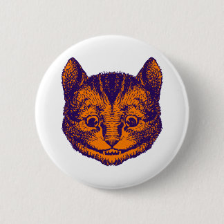Cheshire Cat Inked Paars Sinaasappel Ronde Button 5,7 Cm
