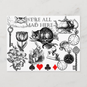 Cheshire Cat klassieke alice in wonderland gek Briefkaart