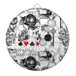 Cheshire Cat klassieke alice in wonderland gek Dartbord