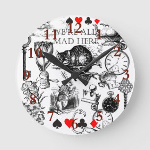 Cheshire Cat klassieke alice in wonderland gek Ronde Klok