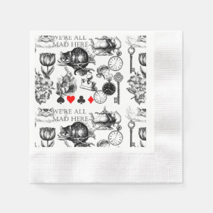Cheshire Cat klassieke alice in wonderland gek Servet