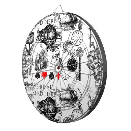 Cheshire Cat klassieker Alice in wonderland gek Dartbord (Voorkant Rechts)