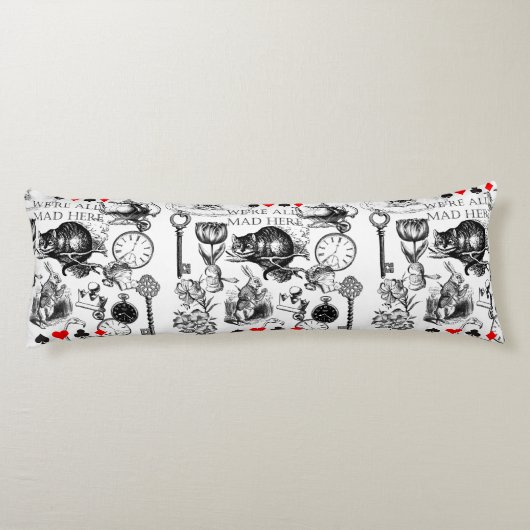 Cheshire Cat klassieker Alice in wonderland gek Lichaamskussen (Achterkant)