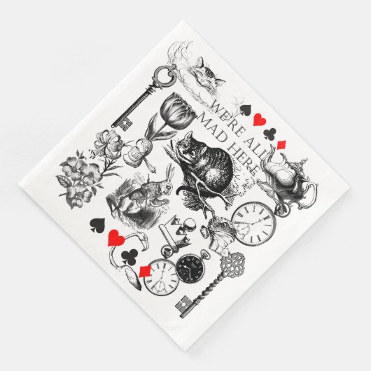 Cheshire Cat klassieker Alice in wonderland gek Servet (Hoek)