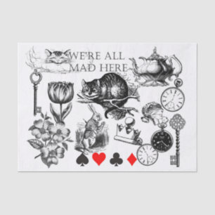 Cheshire Cat klassieker Alice in wonderland gek Tissuepapier