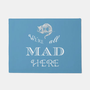 Cheshire Cat Mad Alice Blue Doormat Deurmat