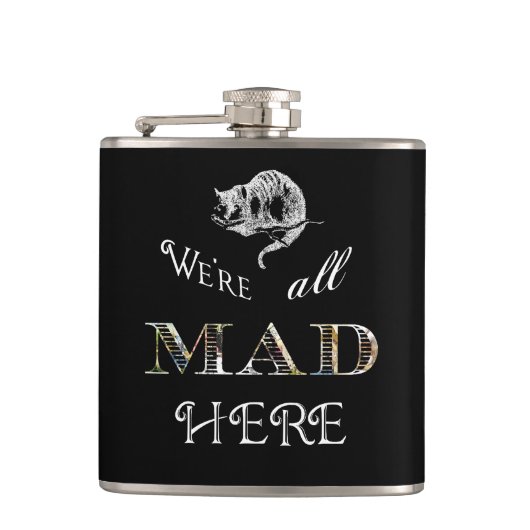 Cheshire Cat Mad Alice Flask Heupfles (Voorkant)