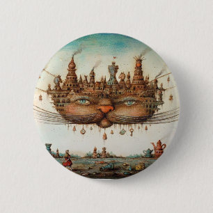 Cheshire Cat Ronde Button 5,7 Cm