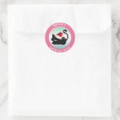Cheshire Cat roze Kerst stickers (Tas)