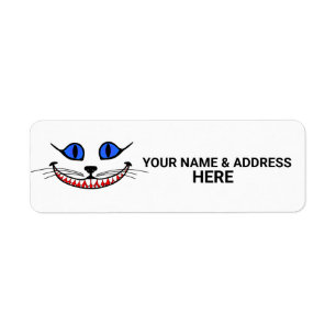 CHESHIRE CAT SMILE RETURN ADRES ETIKETTERS ETIKET