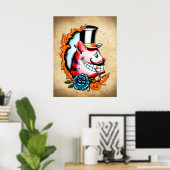 Cheshire Cat Water, kleur Poster (Thuiskantoor)