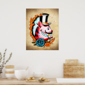 Cheshire Cat Water, kleur Poster (Keuken)