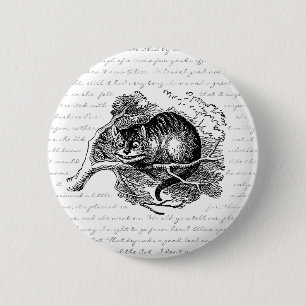 Cheshire Cat - We zijn allemaal kwaad hier Ronde Button 5,7 Cm