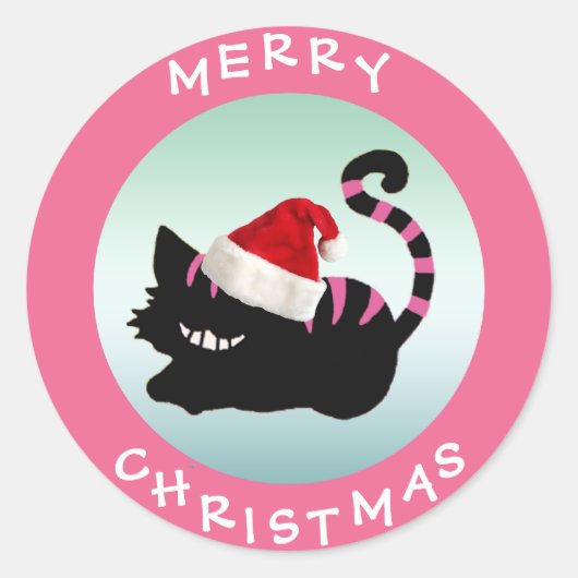 Cheshire Chat Pink Stickers de Noël (Devant)