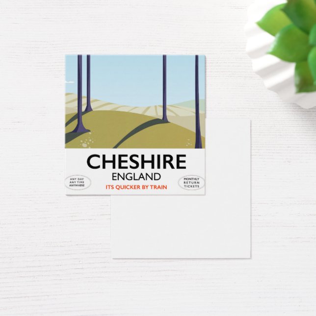 Cheshire, Engeland reisposter Vierkante Visitekaartjes (Bureau)