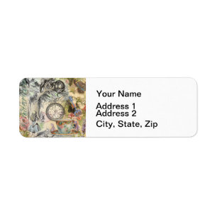 Cheshire Kat Alice Wonderland Klassieker Etiket
