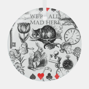 cheshuurkat klassieke alice uit wonderland glas ornament