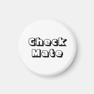 Chess 1-1/4-inch Fridge Magnet ~ White's Check Mat Magneet