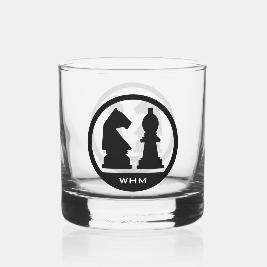 CHESS aangepast monogram Whisky Glas (Voorkant)