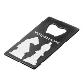 CHESS aangepaste monogram- en kleurflesopener Kredietkaart Flessenopener (Voorkant Gekanteld)