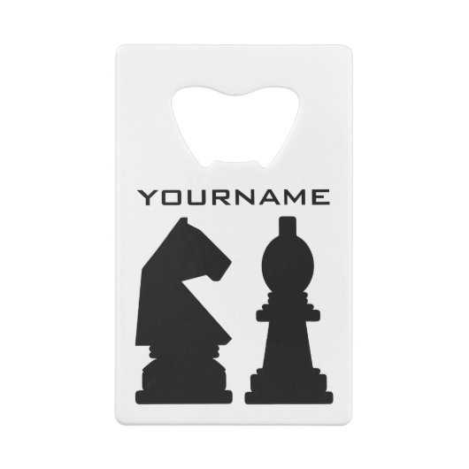 CHESS aangepaste monogram- en kleurflesopener Kredietkaart Flessenopener (Achterkant)