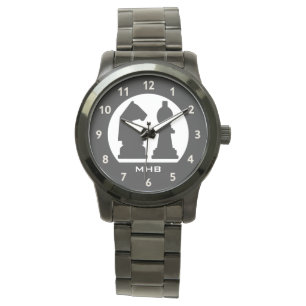 CHESS aangepaste monogram-horloges Horloge