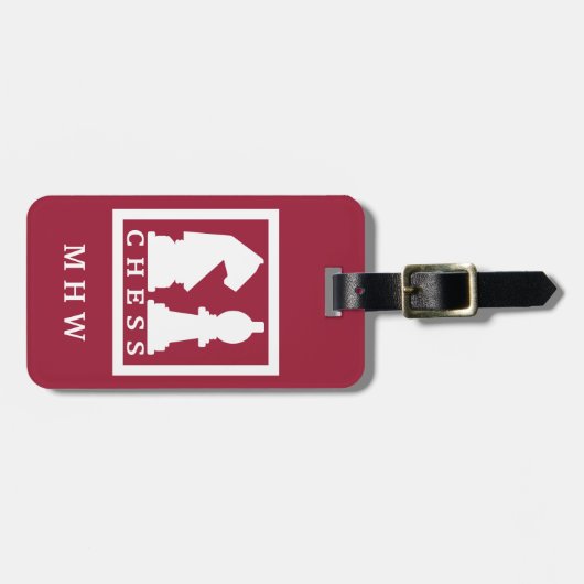 CHESS aangepaste tekst en kleuren bagagelabel (Voorkant horizontaal)