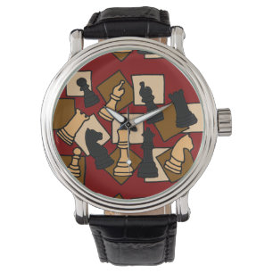 Chess Abstracte Art Wristwatch Horloge