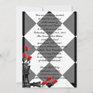 Chess and Rozen Gothic Wedding Kaart