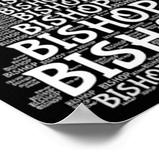 Chess Bishop Word Afbeelding Poster (Hoek)