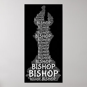 Chess Bishop Word Afbeelding Poster