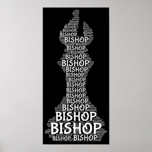 Chess Bishop Word Afbeelding Poster (Voorkant)