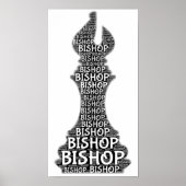 Chess Bishop Word Afbeelding Poster (Voorkant)