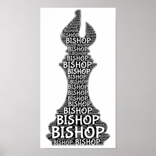 Chess Bishop Word Afbeelding Poster (Voorkant)