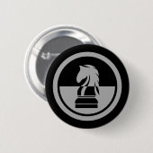 Chess - Black & White Knight Ronde Button 5,7 Cm (Voorkant /achterkant)