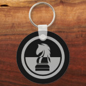 Chess - Black & White Knight Sleutelhanger (Voorkant)