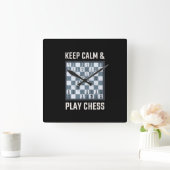 Chess Board Chess Player Vierkante Klok (Huis)
